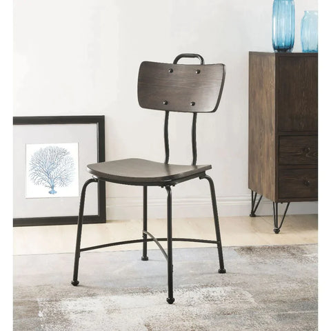 Garron Walnut & Black Side Chair Model 70737 By ACME Furniture