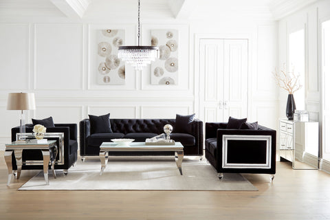 Coaster Luna Rectangle Coffee Table White and Chrome Model 707768