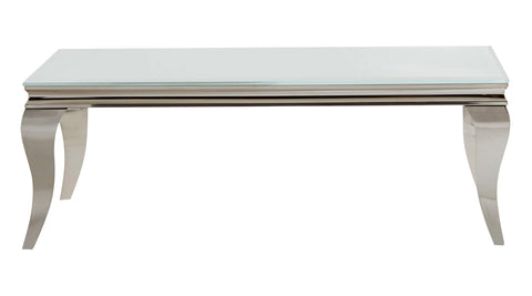 Coaster Luna Rectangle Coffee Table White and Chrome Model 707768
