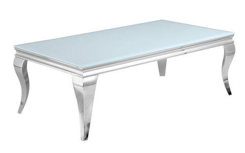 Coaster Luna Rectangle Coffee Table White and Chrome Model 707768