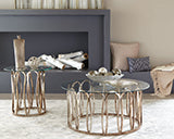 Coaster Monett Round End Table Chocolate Chrome and Clear Model 708057