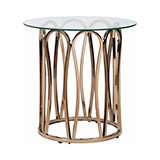Coaster Monett Round End Table Chocolate Chrome and Clear Model 708057
