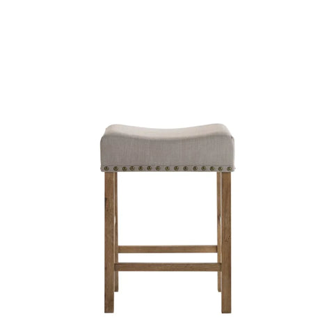 Martha II Tan Linen & Weathered Oak Stool Model 70833 By ACME Furniture