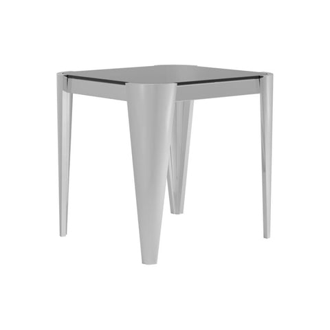Coaster Square Glass Top End Table Silver and Grey Model 709647