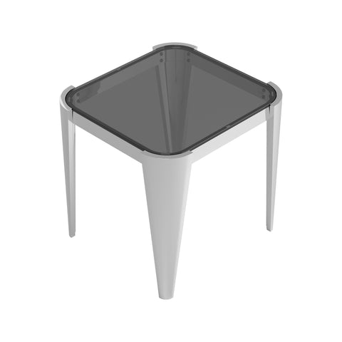 Coaster Square Glass Top End Table Silver and Grey Model 709647