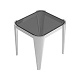 Coaster Square Glass Top End Table Silver and Grey Model 709647