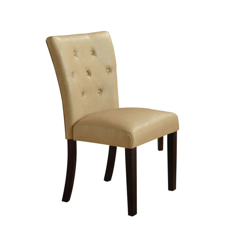 Bethany Cream PU & Walnut Side Chair Model 70968 By ACME Furniture