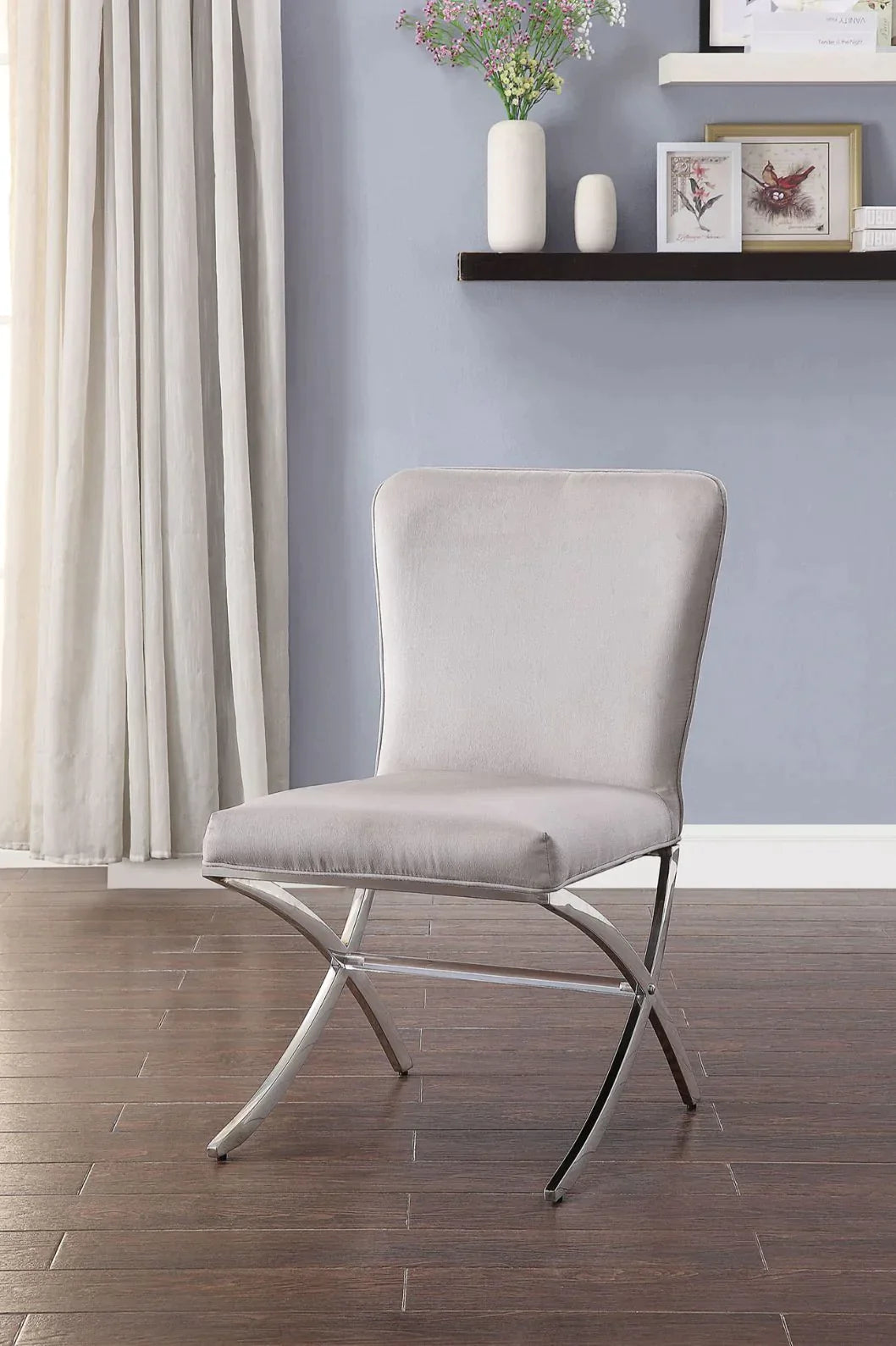 Daire Velvet & Chrome Side Chair Model 71182 By ACME Furniture