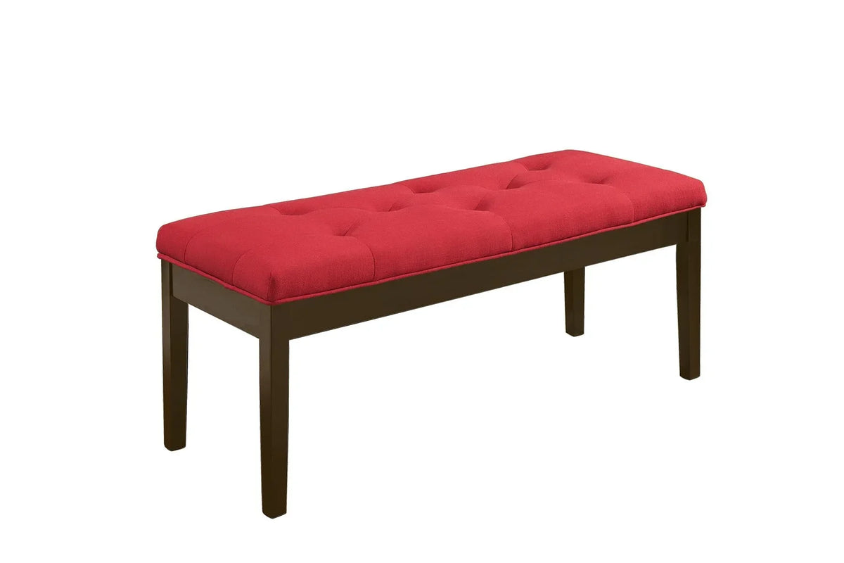 Effie Red Linen & Walnut Bench Model 71540 By ACME Furniture