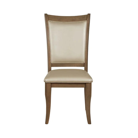Harald Beige PU & Gray Oak Side Chair Model 71767 By ACME Furniture