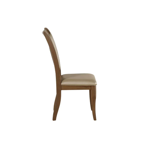 Harald Beige PU & Gray Oak Side Chair Model 71767 By ACME Furniture