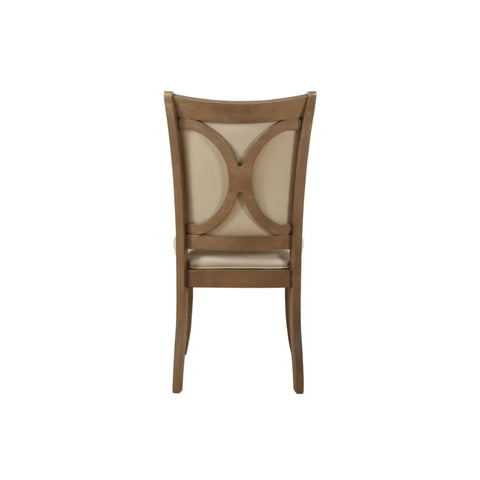 Harald Beige PU & Gray Oak Side Chair Model 71767 By ACME Furniture