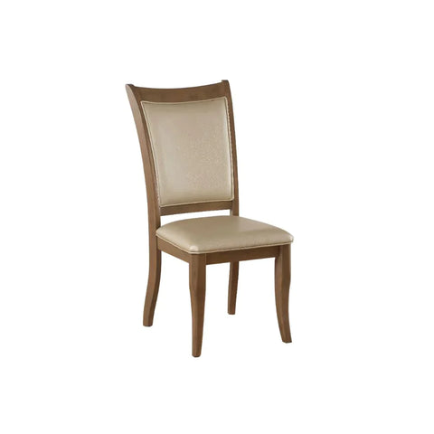 Harald Beige PU & Gray Oak Side Chair Model 71767 By ACME Furniture