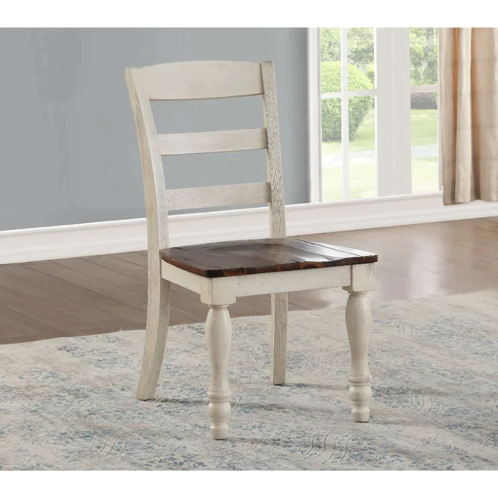 Britta Walnut & White Washed Side Chair Model 71772 By ACME Furniture