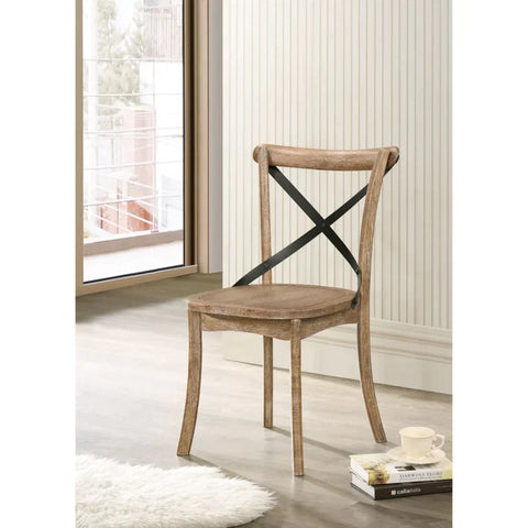 Kendric Rustic Oak Side Chair Model 71777 By ACME Furniture