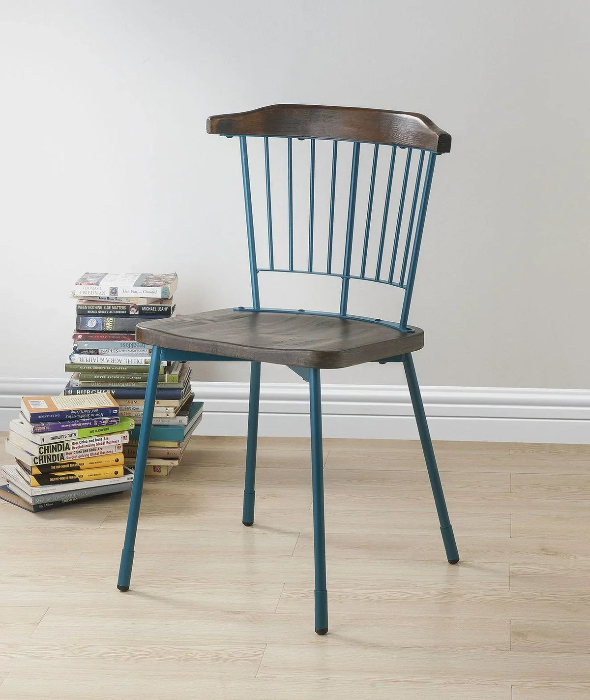 Orien Teal & Brown Oak Side Chair Model 71798 By ACME Furniture