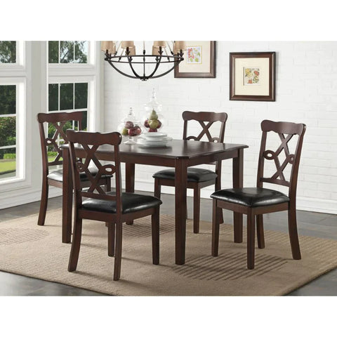 Ingeborg Black PU & Espresso Dining Table Model 71835 By ACME Furniture