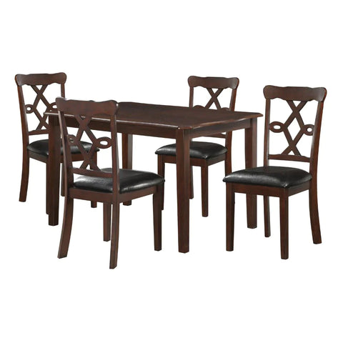 Ingeborg Black PU & Espresso Dining Table Model 71835 By ACME Furniture