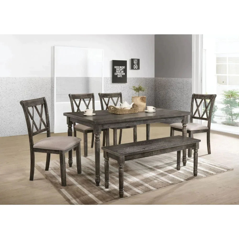 Claudia II Weathered Gray Dining Table Model 71880 By ACME Furniture