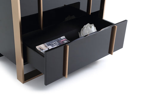 Nova Domus Cartier Modern Black & Rosegold Chest Model VGVCJ-A002-5H