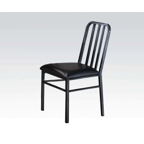 Jodie Black PU & Antique Black Side Chair Model 71997 By ACME Furniture