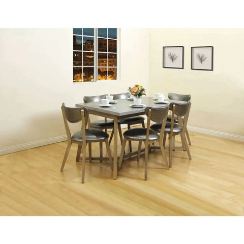 Rosetta Silver PU & White Washed Side Chair Model 72012A By ACME Furniture