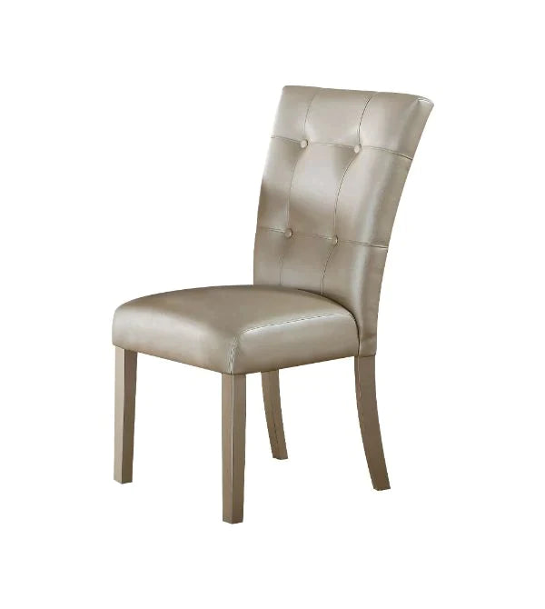 Voeville II Platinum PU & Platinum Side Chair Model 72027 By ACME Furniture