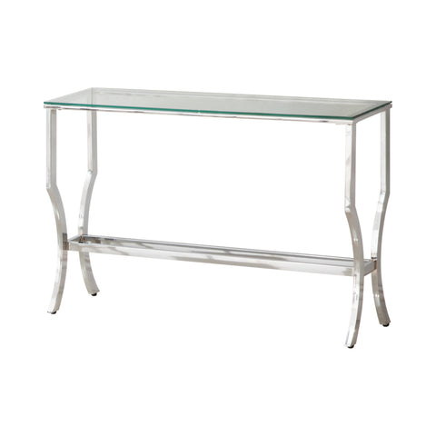 Coaster Saide Rectangular Sofa Table with Mirrored Shelf Chrome Model 720339