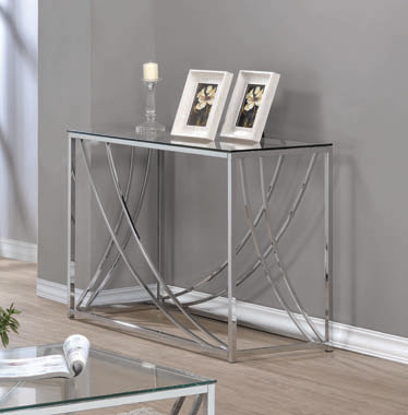Coaster Lille Glass Top Rectangular Sofa Table Accents Chrome Model 720499