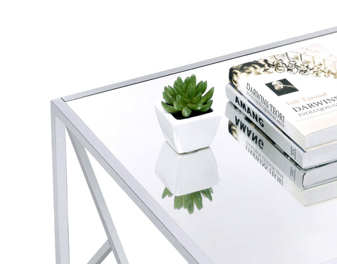 Coaster Provins 3-piece Occasional Table Set Clear Mirror and Chrome Model 720794