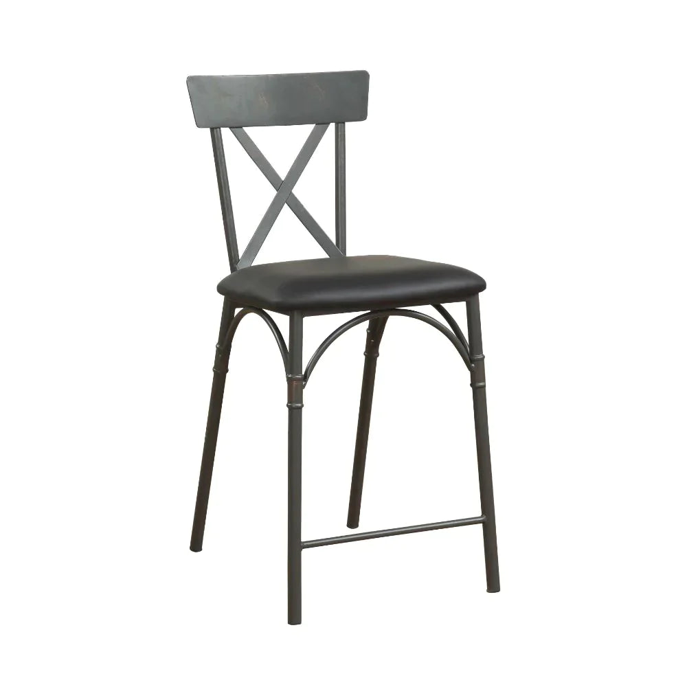 Itzel Black PU & Sandy Gray Counter Height Chair Model 72087 By ACME Furniture