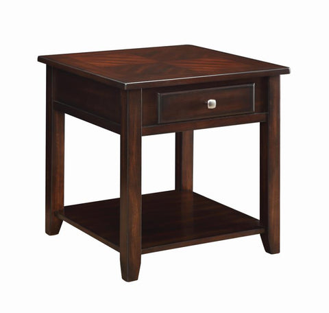 Coaster Bradford Square 1-shelf End Table Walnut Model 721037