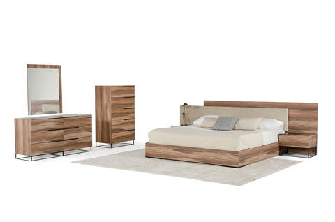 Nova Domus Matteo Italian Modern Walnut & Fabric Bed Model VGACMATTEO-BED