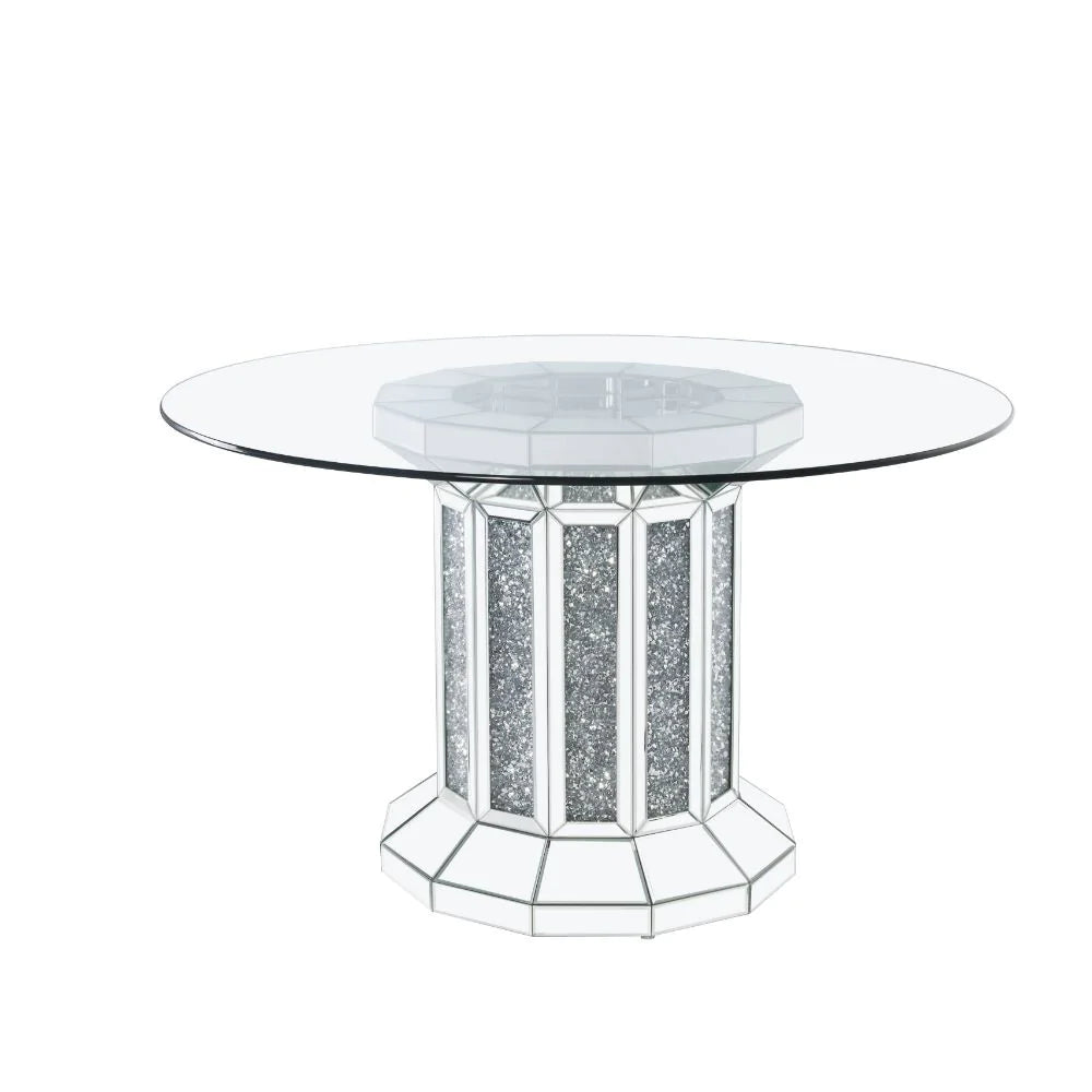 Noralie Mirrored & Faux Diamonds Dining Table Model 72140 By ACME Furniture