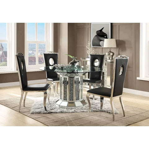 Noralie Mirrored & Faux Diamonds Dining Table Model 72140 By ACME Furniture