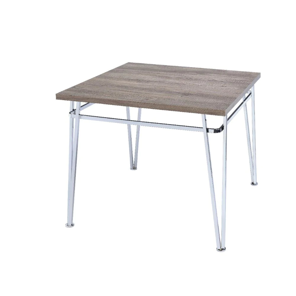 Nadie II Light Oak & Chrome Counter Height Table Model 72170 By ACME Furniture