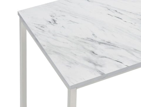 Coaster Leona Coffee Table with Casters White and Satin Nickel Model 721868