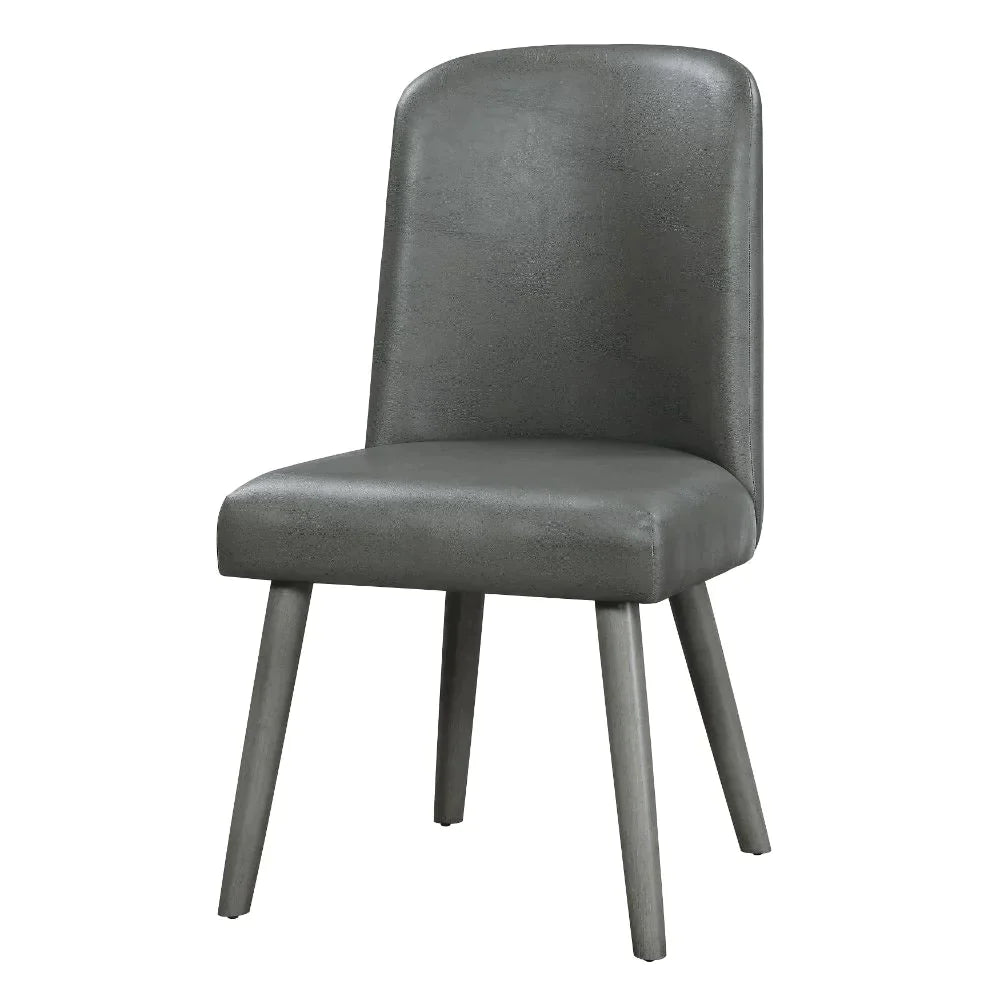 Waylon Gray PU & Gray Oak Side Chair Model 72202 By ACME Furniture