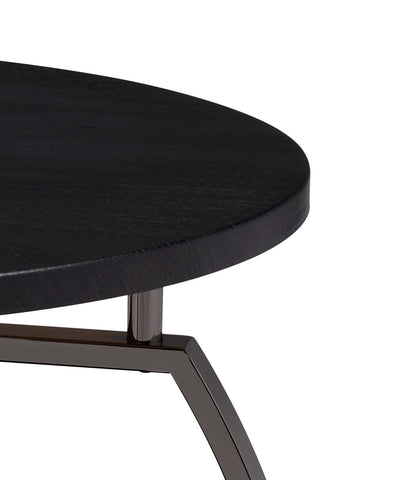 Coaster Dacre Round End Table Dark Grey and Black Nickel Model 722207