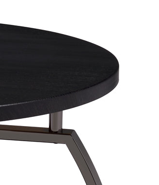Coaster Dacre Round End Table Dark Grey and Black Nickel Model 722207