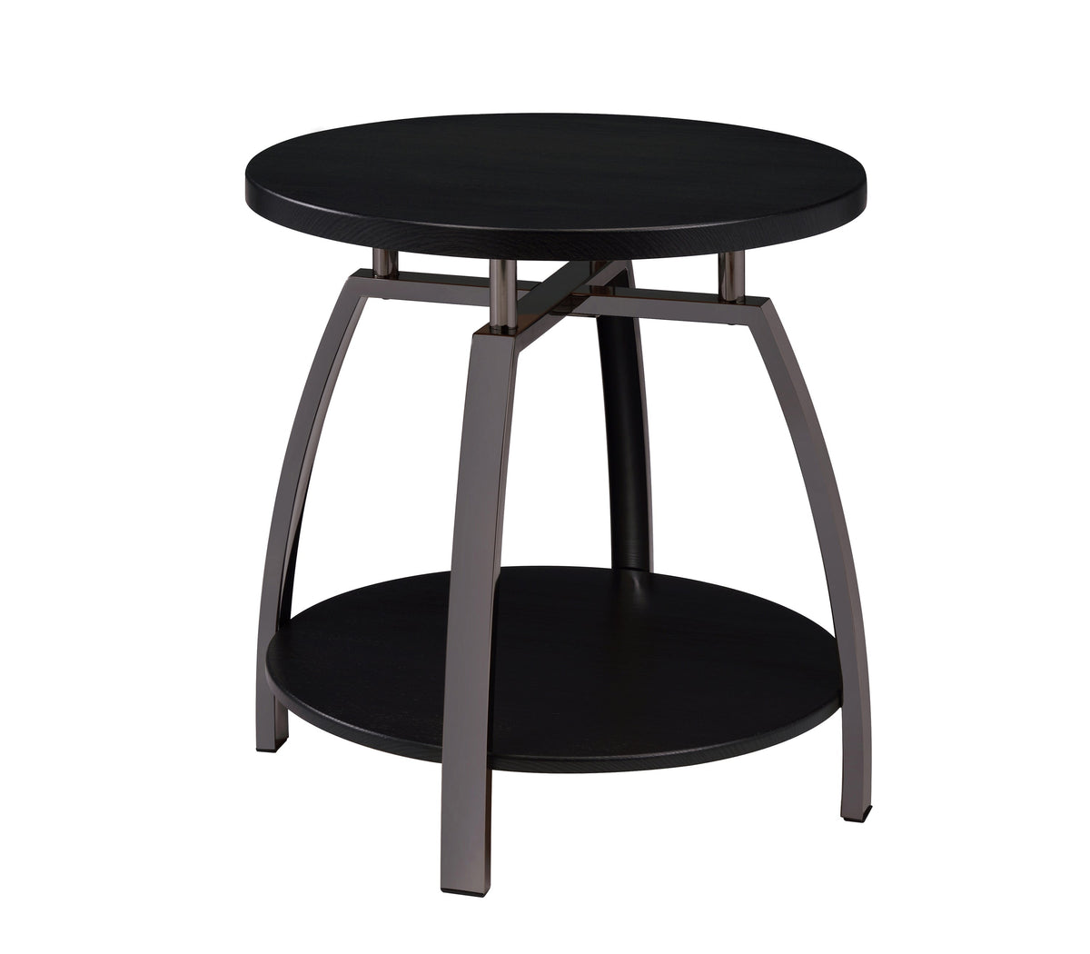 Coaster Dacre Round End Table Dark Grey and Black Nickel Model 722207