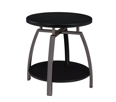 Coaster Dacre Round End Table Dark Grey and Black Nickel Model 722207
