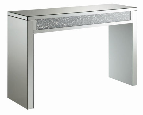 Coaster Gillian Rectangular Sofa Table Silver and Clear Mirror Model 722499