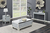 Coaster Gillian Rectangular Sofa Table Silver and Clear Mirror Model 722499