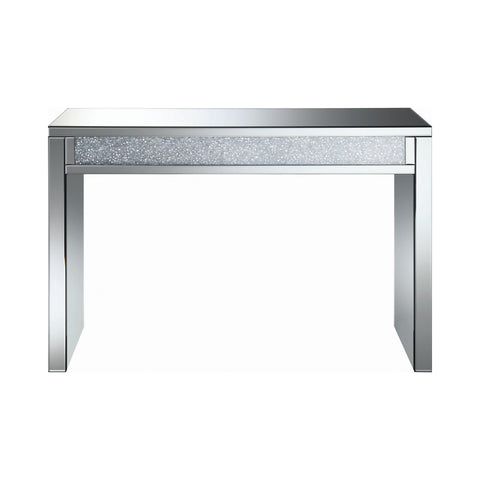 Coaster Gillian Rectangular Sofa Table Silver and Clear Mirror Model 722499