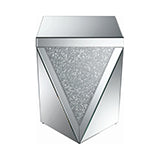 Coaster Amore Square End Table with Triangle Detailing Silver and Clear Mirror Model 722507