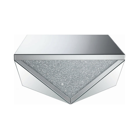 Coaster Gunilla Square Coffee Table with Triangle Detailing Silver and Clear Mirror Model 722508