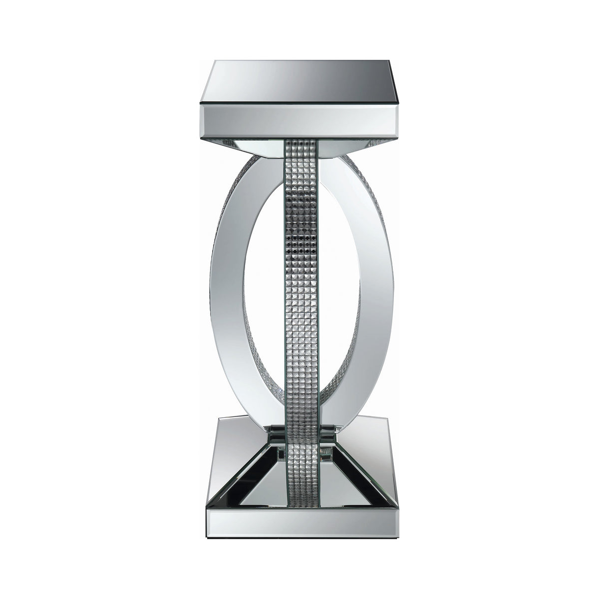 Coaster Amalia Square End Table with Lower Shelf Clear Mirror Model 722517