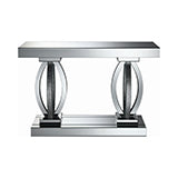 Coaster Amalia Rectangular Sofa Table with Shelf Clear Mirror Model 722519