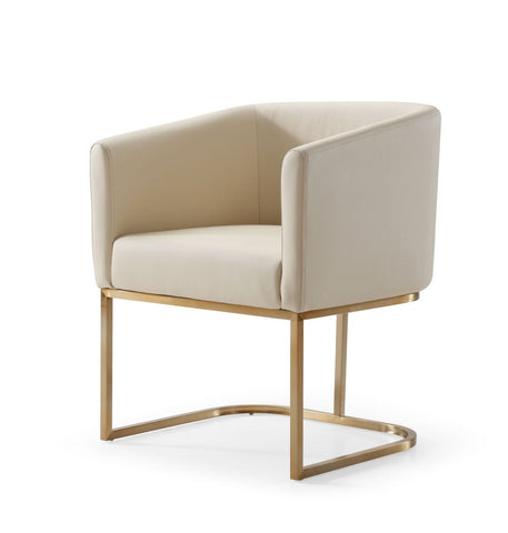 Modrest Yukon Modern Beige Bonded and Antique Brass Dining Chair By VIG Furniture